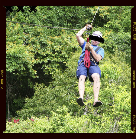 Photo of a bad hombre ziplining