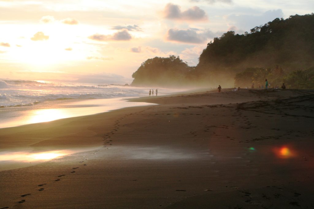 Photo of a beautiful beach at sunset